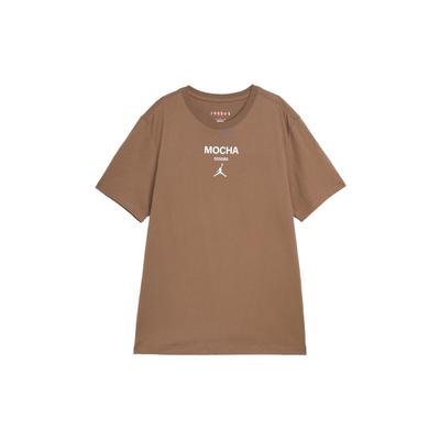 Camiseta masculina com estampa de logotipo vintage americana, gola redonda, manga curta, tops marrom claro FQ6991-274