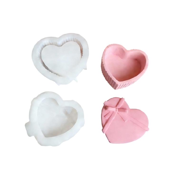 

Креативная силиконовая форма Форма сердца Контейнер для хранения Формы Горшки для растений Формы Силиконовая текстура Идеально для любителей рукоделия 1