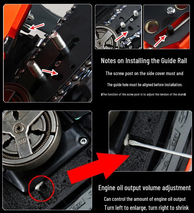 Mu An MA-YJ205 High-Power Gasoline Chainsaw, Two-Stroke Motorcycle Style for Steel Cutting and Logging.