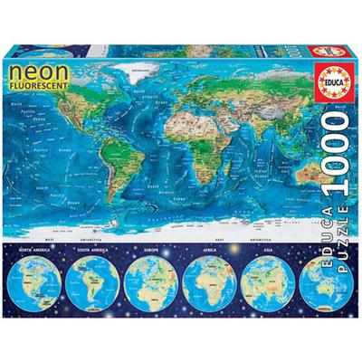 Educa Puzzle Collection 1000pcs (Neon World Map)