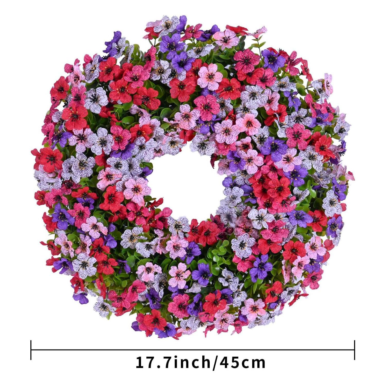 

Искусственное зеленое растение эвкалипт фиолетовый венок украшение для дома подвеска на дверь праздничное украшение венок