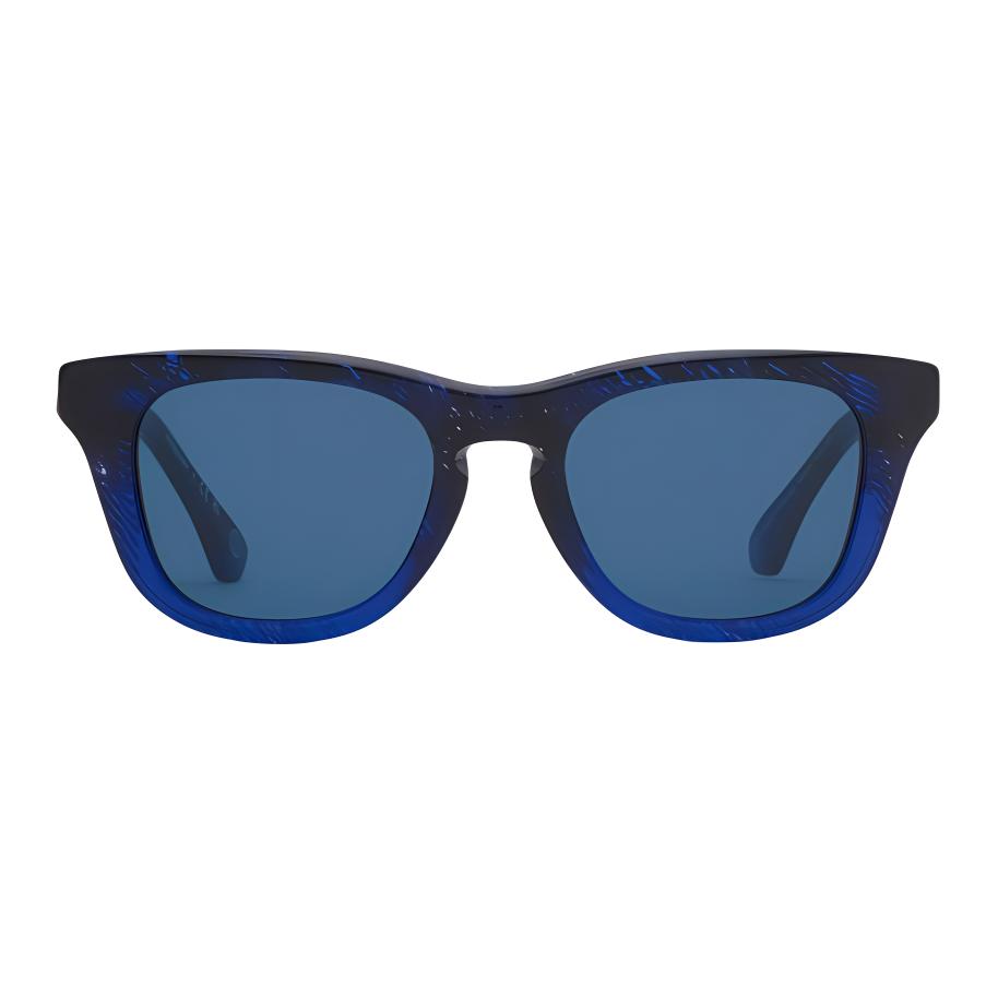 Burberry Logo Temple Design Acetate Irregular Sunglasses Unisex Couple Blue