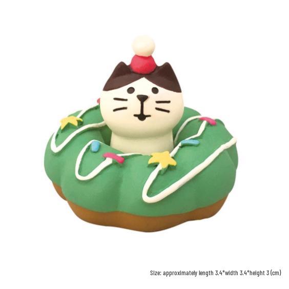 Scatola Regalo Slitta di Natale Creativa con Gatto Giapponese Scena in Miniatura Fai-da-te per Fotografia e Ornamenti Zakka