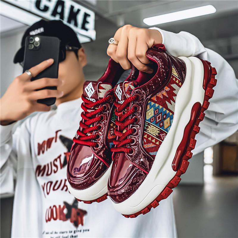 

Новая Мода Мужские Четыре Сезона Удобные Ботинки на Толстой Подошве Студенческие Мальчики Девочки Трендовые Дышащие Повседневные Кроссовки для Бега на Мягкой Подошве 44 красный