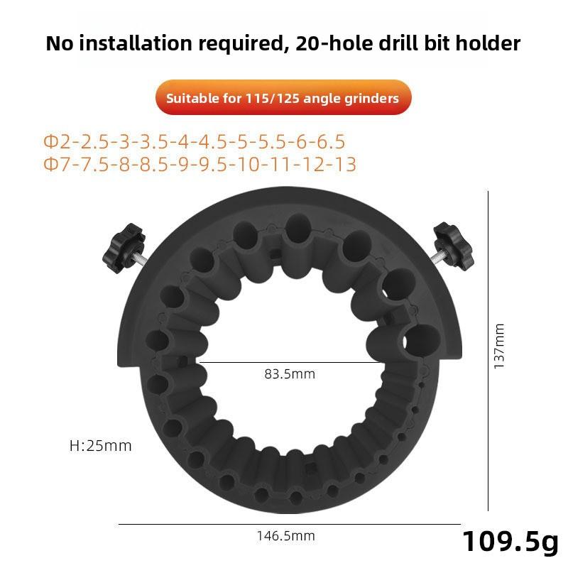 Drill Bit Sharpener Grinding Tool for Used Bits Multi Specification Manual Grinding Auxiliary Tool with 20-Hole Grinder Guide Kit