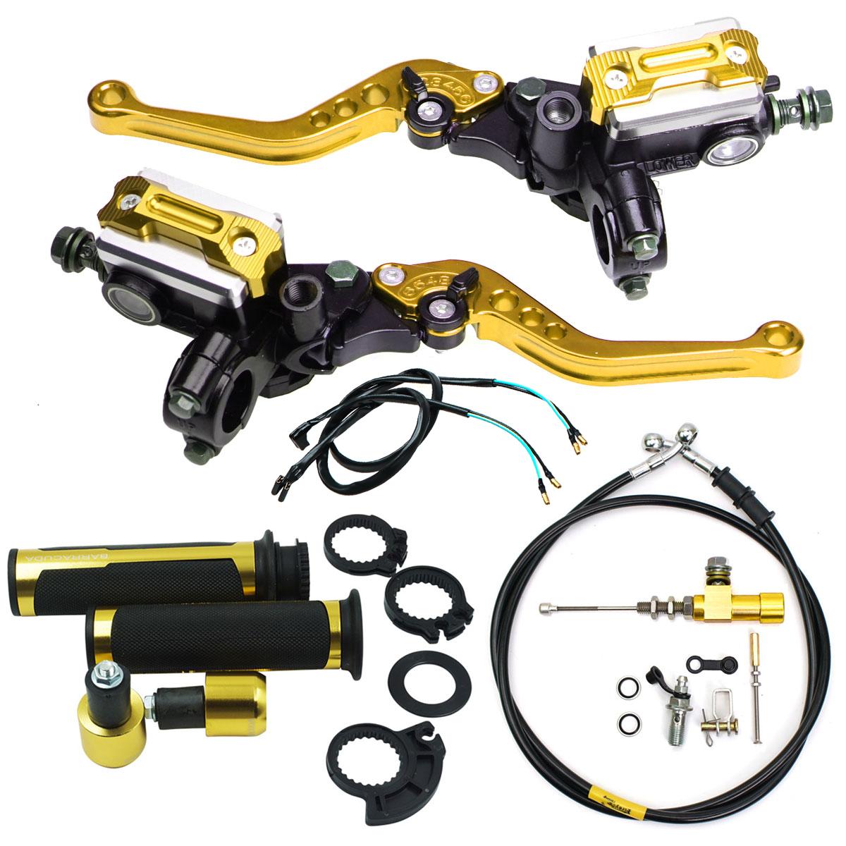 Universal Motorcycle Hydraulic Clutch Kit Brake Levers Master Cylinder Reservoir With Grip Brake Hose for Motocross Vento Pulsar золотой