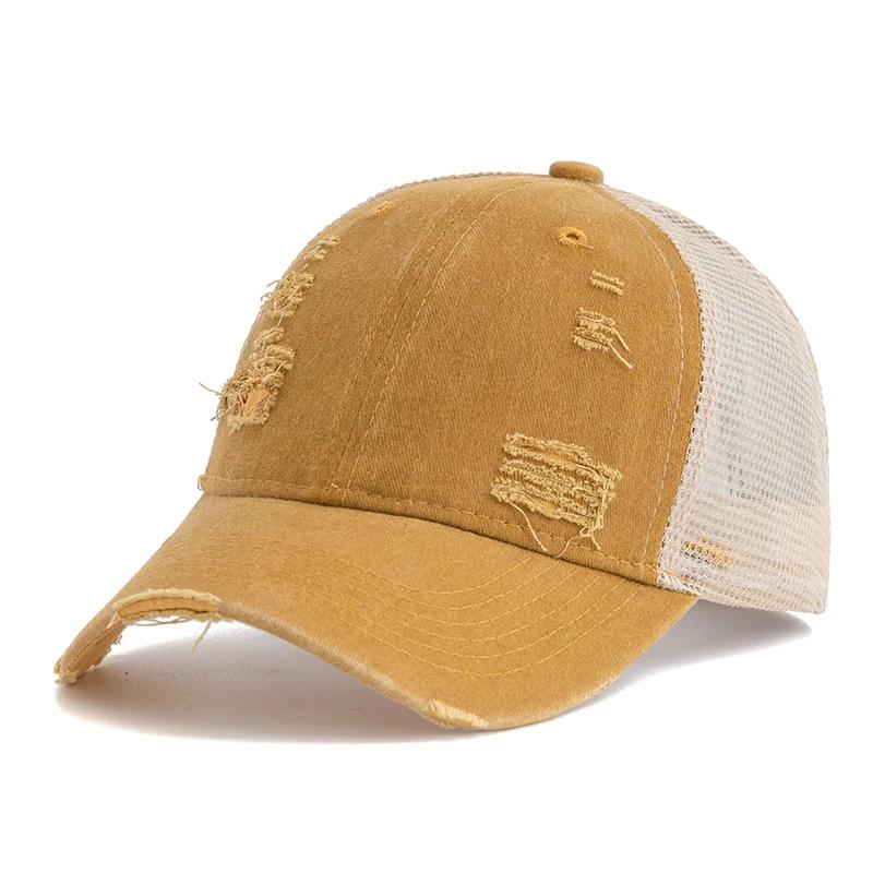 

Горячая Распродажа Унисекс Кепка дальнобойщика Многоцветная простая бейсбольная кепка для женщин и мужчин Потертая хлопковая потертая кепка 55cm-60cm жёлтый