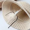 Autumn New Color Matching Knitted Hat Women's Elegant Versatile Simple Bucket Hat Temperament Trendy with Sunshade Sunscreen Bucket Hat