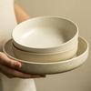 Simple Matte Premium Ceramic Plate Household Open Bowl Large Deep Plate Vegetable Plate Salad Plate Soup Plate Kitchen Tableware