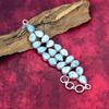 Larimar 925 Solid Sterling Silver Bracelet with Adjustable Chain, Handmade Gemstone Jewelry Bracelet For Memorial Day