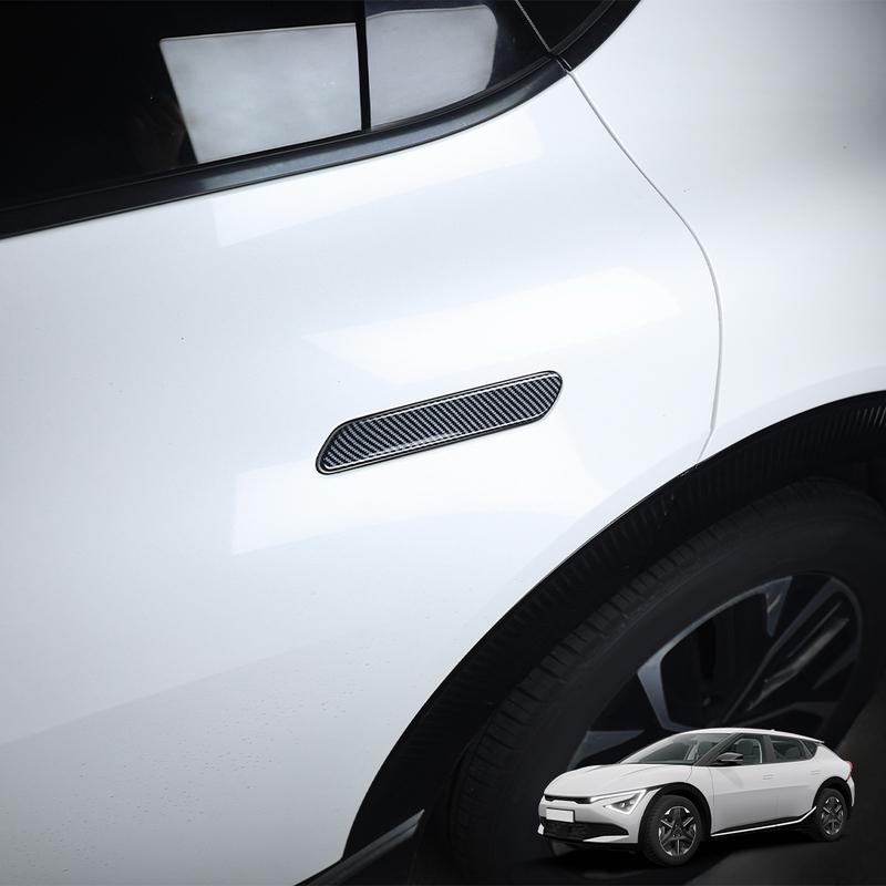 For Kia EV6 2024 LHD RHD Auto Interior Accessory Carbon Fiber Exterior Door Black Handle Frame Protective Cover