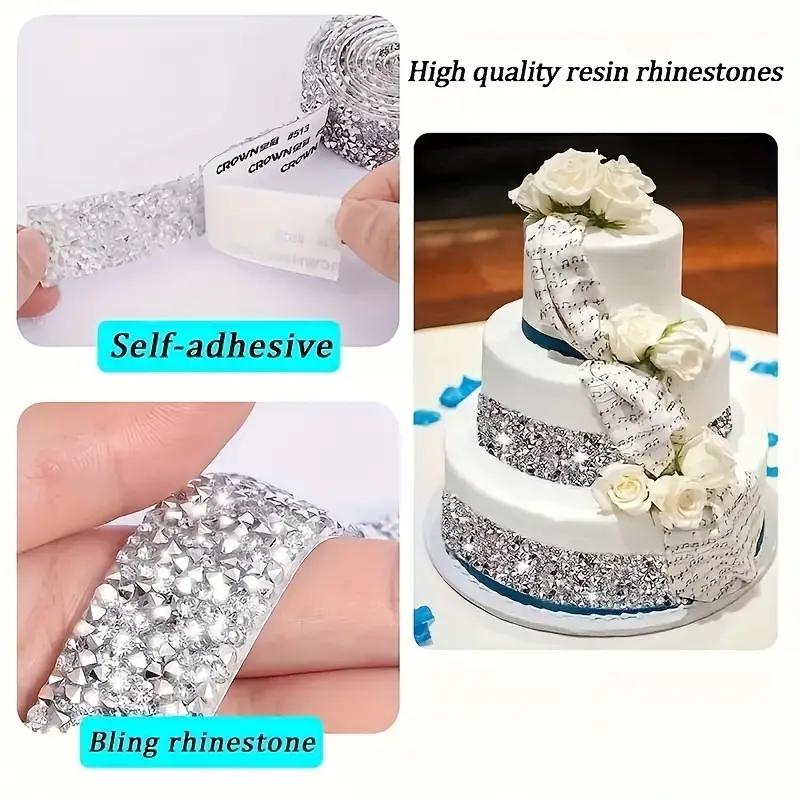 1 Roll Self Adhesive Glitter Crystal Rhinestone Sticker Diamond Ribbon Diy Sticker Rhinestones Arts Crafts Car Phone Camera Deco
