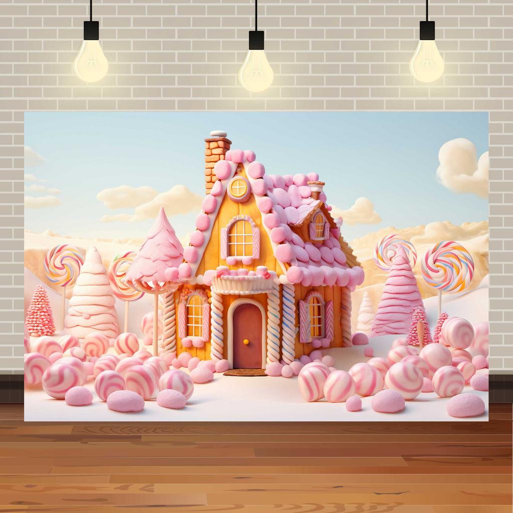 Fantasy World Candy House Theme Decoration Background, Fairy Tale Style Studio Photography Children's Portrait Shooting Backdrop