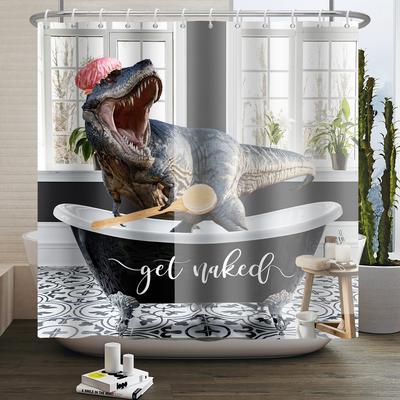 Tenda da Doccia Divertente con Dinosauro per Bagno Animale Carino Dinosauro Cool Tenda da Bagno per Bambini Tenda da Bagno Impermeabile Decorazione