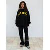 Womens Embroidered Half-Zip Sweatshirt Casual Loose Fit Long Sleeve Thick Fleece Top Daily Wear