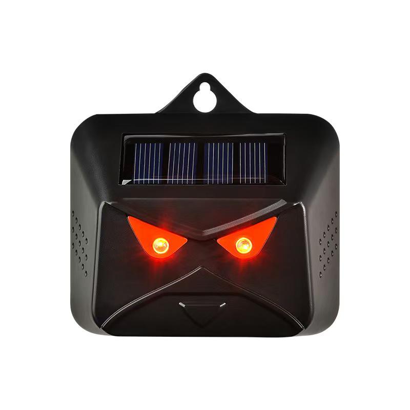 

Solar-Powered Rechargeable Outdoor Animal, Bird, and Bat Repeller with Flashing Red Light чорний