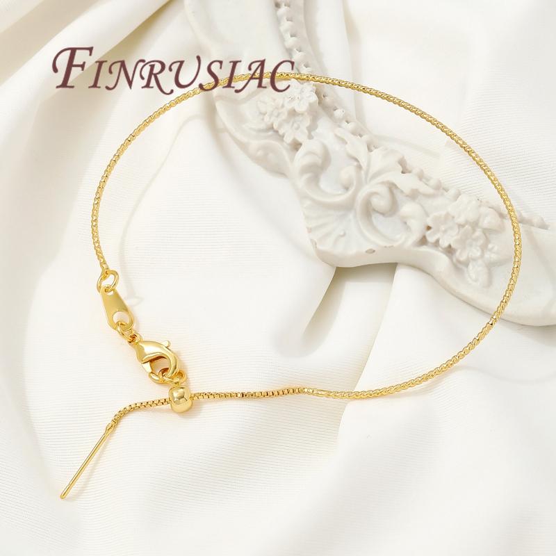 Adjustable Bangle Bracelets 18K Gold Plated Unfinished Bangle Bracelet For Beading with Lobster Clasp& Silicone Bead