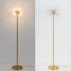 Chende Crystal and Brass Floor Lamp, Nordic Fireworks Design, 8-Light Chandelier, LED G9, Stylish, Bright, Modern, Floor-Standing, Easy Assembly,