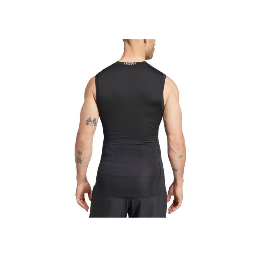 Adidas Techfit Compression Training Sleeveless Tee Black Men Streetwear JE6694
