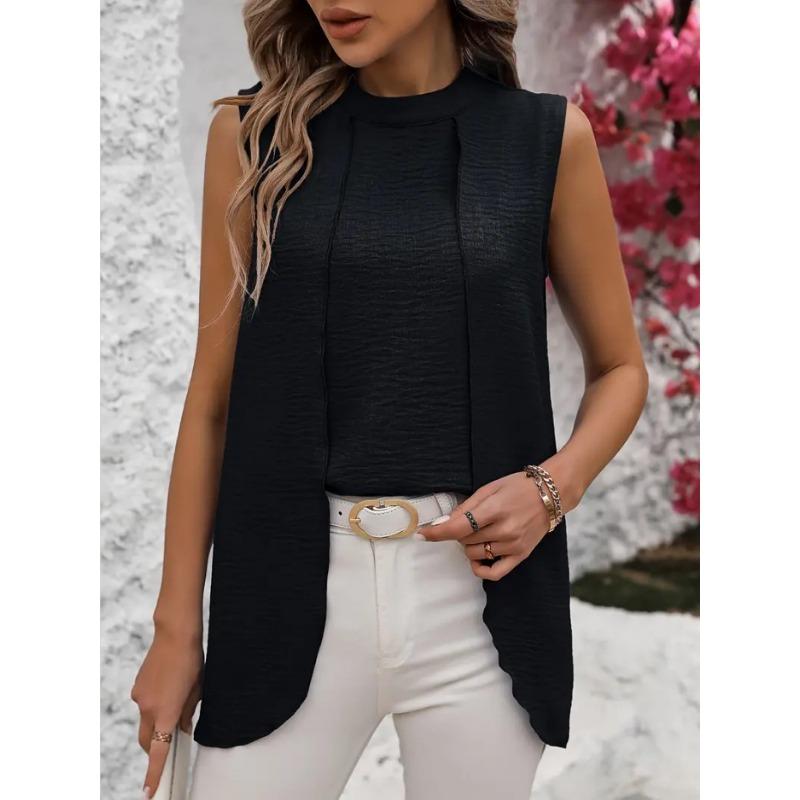 

IHUASU Fake Two Shirt Design Sense Stitching Shirt Top XXL чёрный