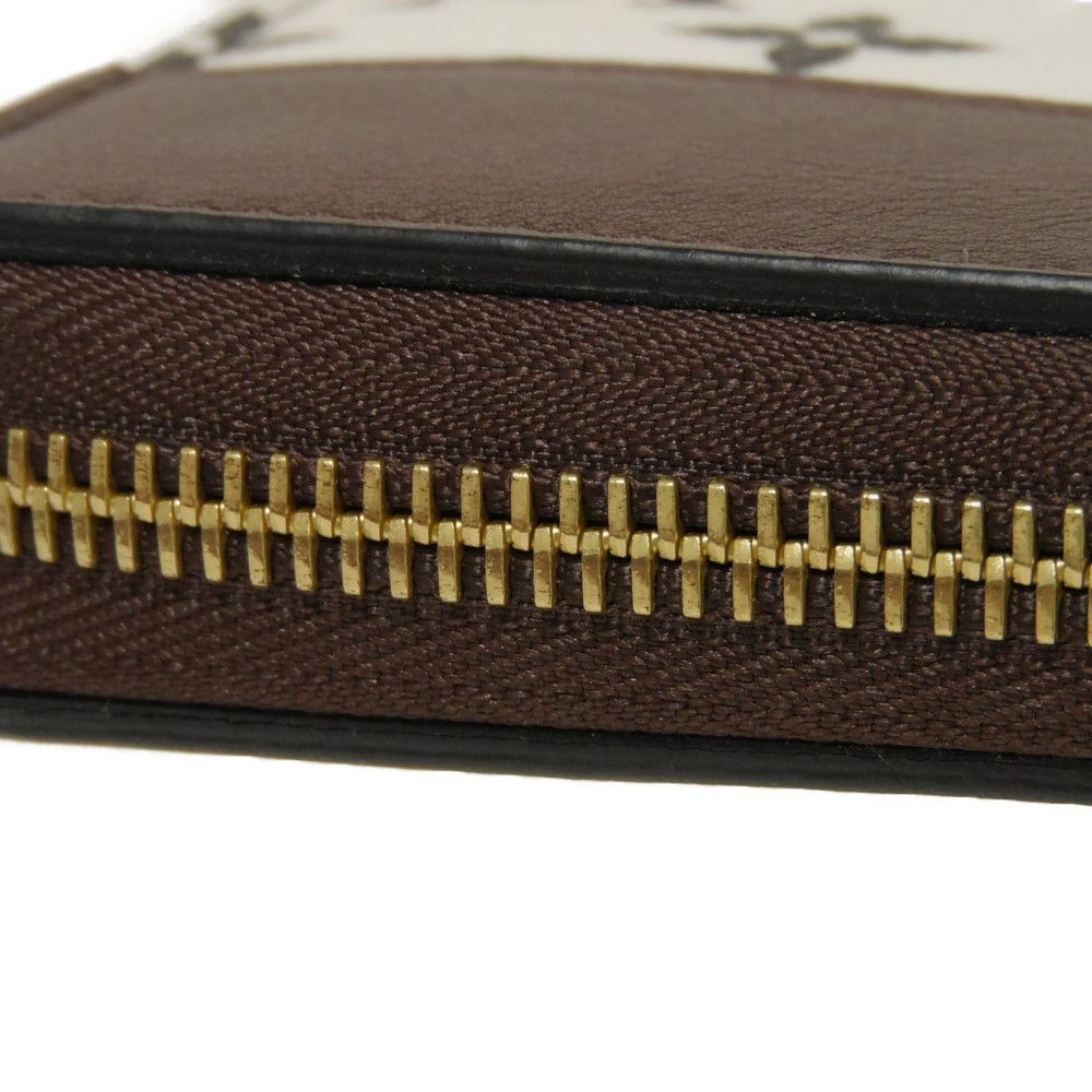Used LV Circle Bordeaux Zip Around Monogram Wallet (12564, M67234, 7940) In White and Brown, Unisex from Japan AUTHENTIC
