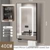 40cm x 50cm Space Aluminum Smart Mirror Cabinet with Lights & Defogging, Punch-Free Wall-Mounted for Small Bathrooms