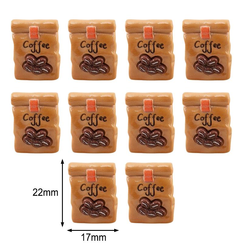 10Pcs Miniature Coffee Series Resin Micro Landscape Simulation Food Play Desk Model Play Toys Decoration Dollhouse Accessories