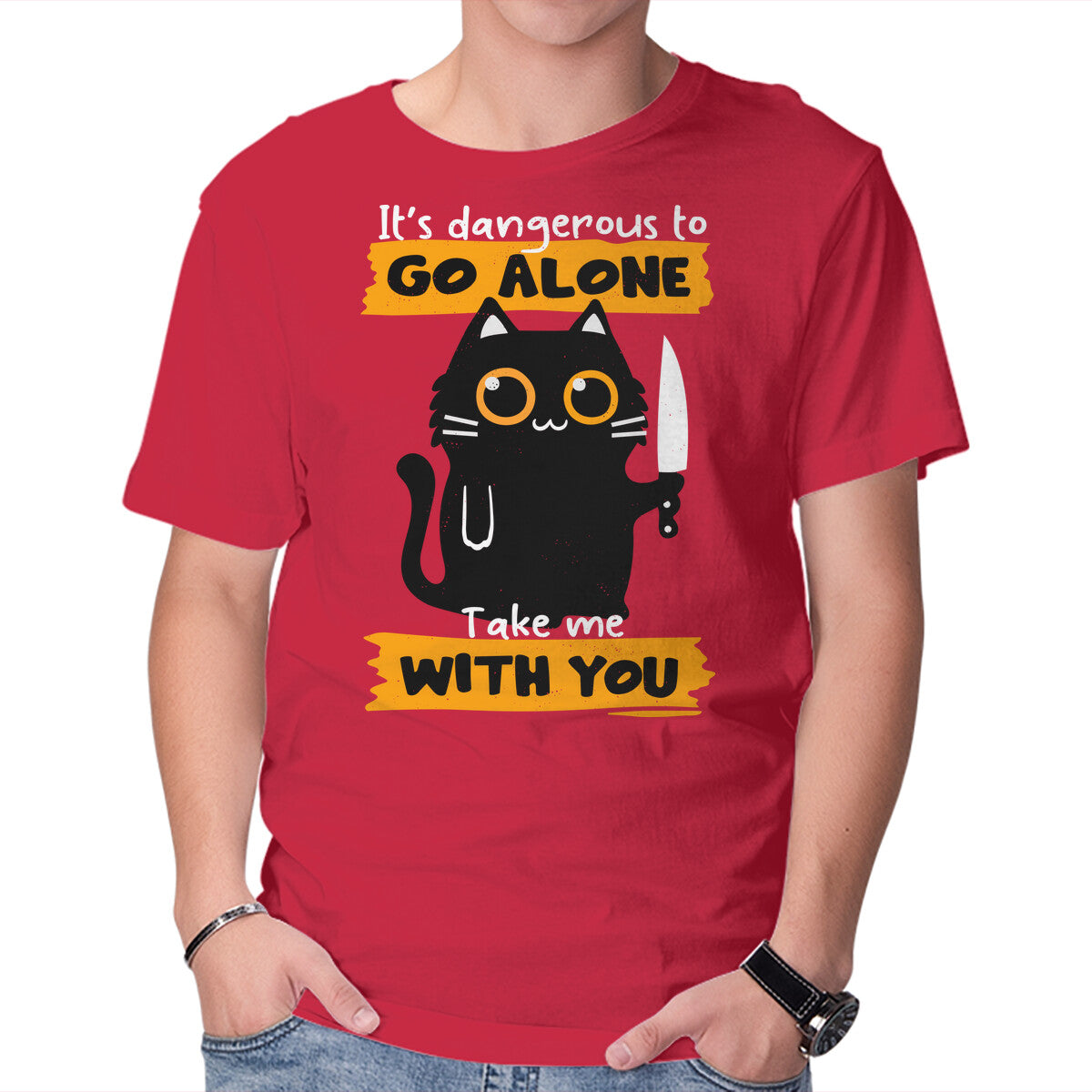 Unisex Crew Neck T-Shirt Take Me With You Graphic Short Sleeve Casual Tee M