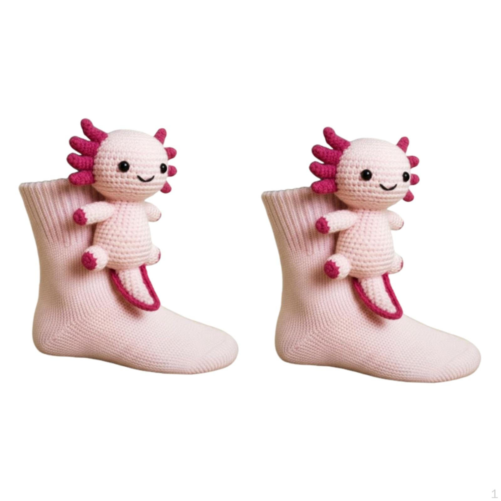 

Adult Animal Knit Socks, Creative And Comfortable, Birthday Gifts. Pink Dragon