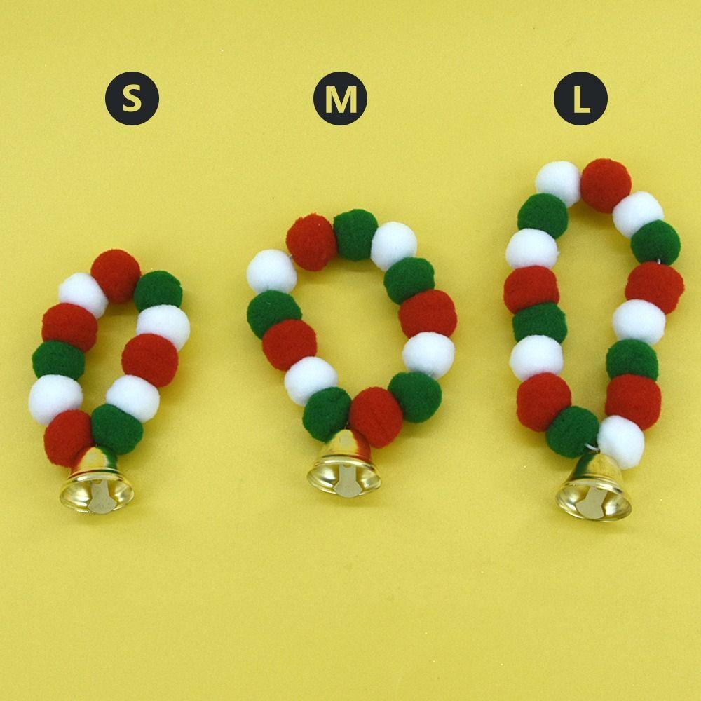 Comfortable Anti-lost Pom Pom Collars Pomeranian Collars Soft Cat Hair Ball with Bell Pet Collar