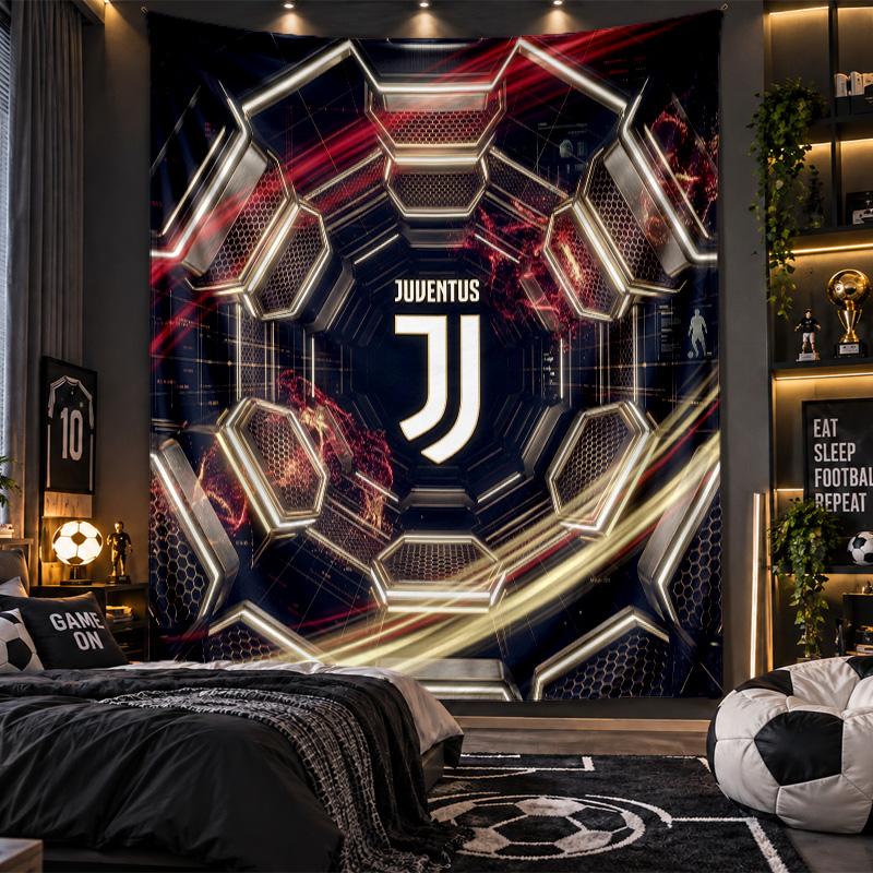 Arazzo da Appendere a Parete Tessuto Stampato Juventus FC per Soggiorno Camera da Letto Decorazione per la Casa