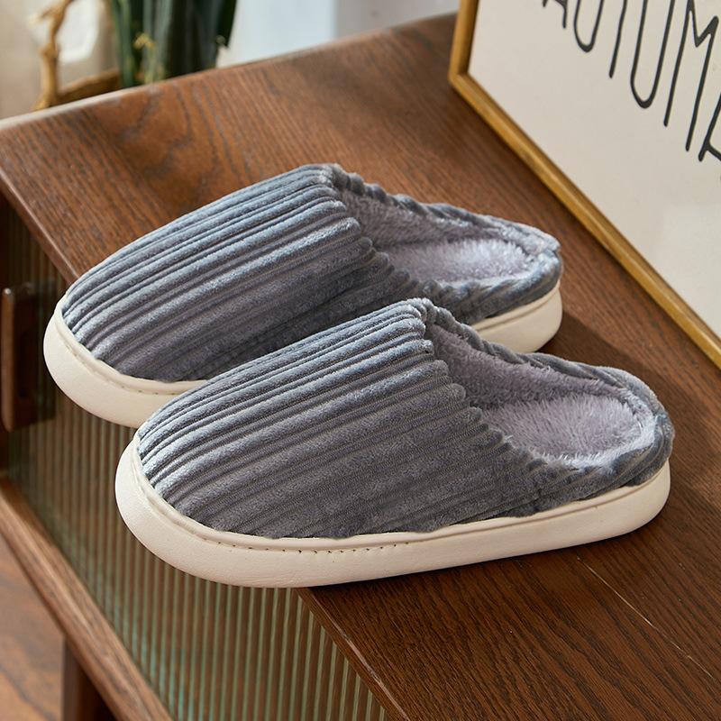 Shoes for Women Winter Home Women Slippers Furry Slippers Color Patchwork Cotton Slippers Female Indoor Non-slip Plush Slipper