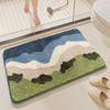 Modern Minimalist Cashmere Skin-friendly Floor Mat, Comfortable and Soft Non-slip Bathroom Floor Mat for Shower Rooms