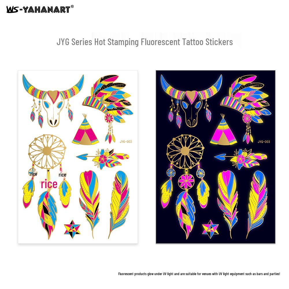 Creative Fluorescent Waterproof Full Arm and Face Tattoo Sticker