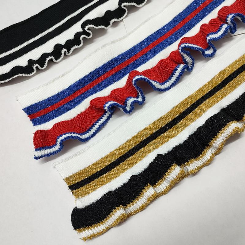 Striped Rib Cuffs Fabric Hoodie Garment Collar Bottom Hem Decor Knit Fungus Webbing Cuffs Clothing Sewing Accessories 40x6cm/pc