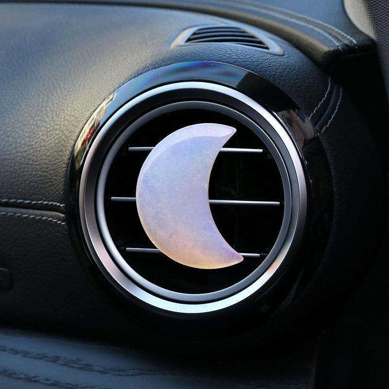 Crystal Moon Car Air Freshener Perfume Clip Women Pink Moon Interior Decoration Auto Air Conditioner Outlet Fragrance Diffuser