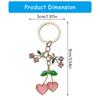 Cute Cherry Heart Keychain Fashionable Zinc Alloy Charm Bag Pendant Keyring Decoration for Keys Bags and Backpacks