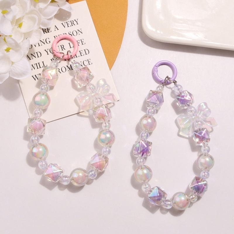 Eye Catching Mobile Phone Chain Acrylic Pendant Cellphone Lanyard For Women Girls Telephone Strap Jewelry Drop-resistant