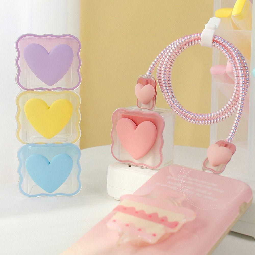 

3D Heart 3D Heart Charger Protector Breathable Charger Cord Protector Charger Cable green-green line