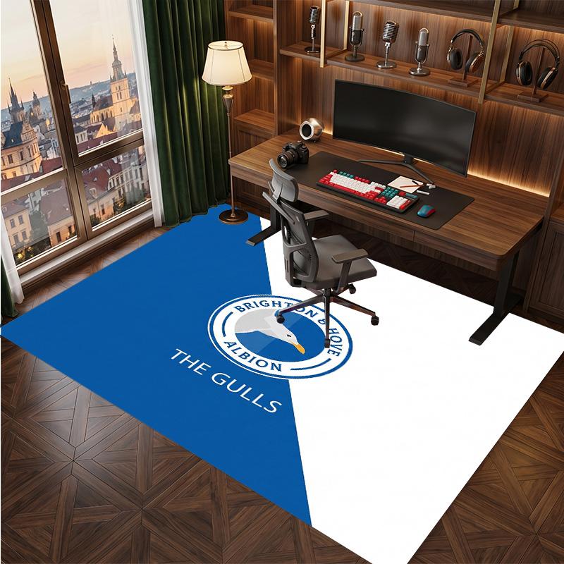 Brighton & Hove Albion Football Print Crystal Velvet Rug, Comfortable Water Absorbent Non Slip Indoor Floor Carpet