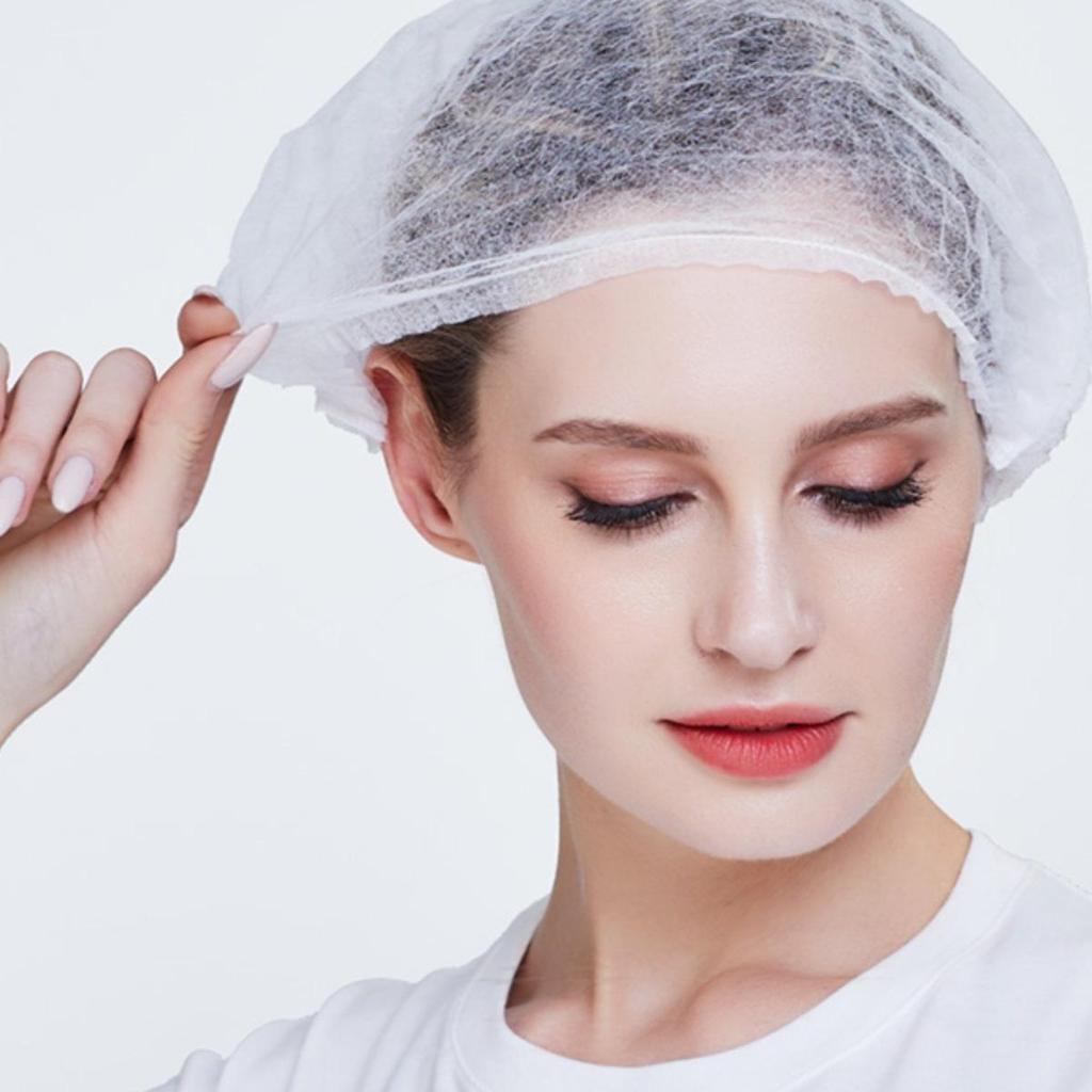 Non-Woven Disposable Chef & Doctor Cap - Dustproof, Sanitary Mesh for Kitchen & Catering Use