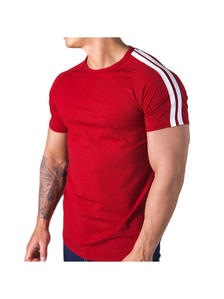 Red Gym Fitness 3D Printed T-shirt Men Running Sport Skinny Shirt Short Sleeve Tops Summer Male Bodybuilding Training Clothing