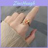 Flower Zirconia Rotating Ring With Adjustable Size For Stress Relief And Trendy Women