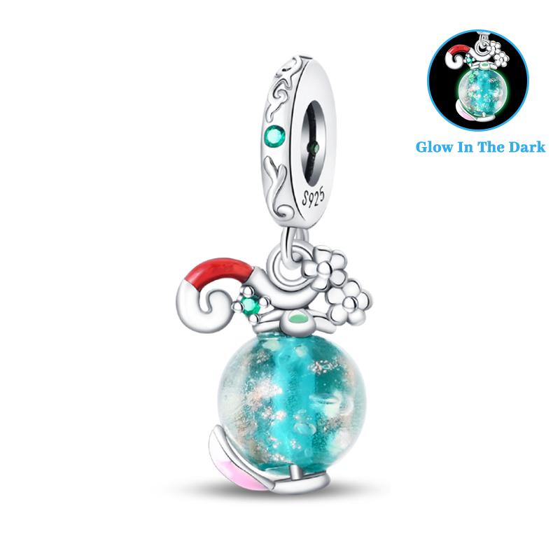 Copper Color Sparkly Planet Crown Crystal Ball Luminous Charm Bead Charms Bead Charms Compatible With 3mm Authentic Bracelets Do It Yourself Jewellery
