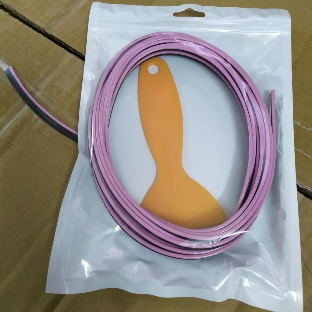 

5M Car Dashboard Insert Flexible Trim Auto Interior Door Edge Decorative Moulding Strip Accessoires With Scraper розовый