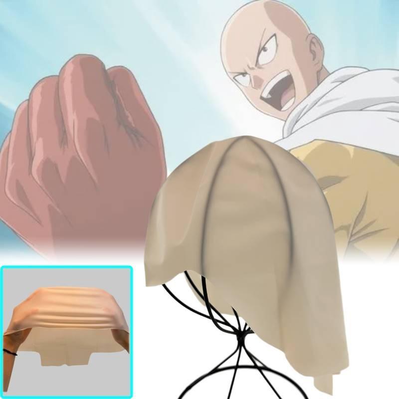 Bald Saitama Man Headgear Cosplay Latex Makeup Prop Headpiece Costume
