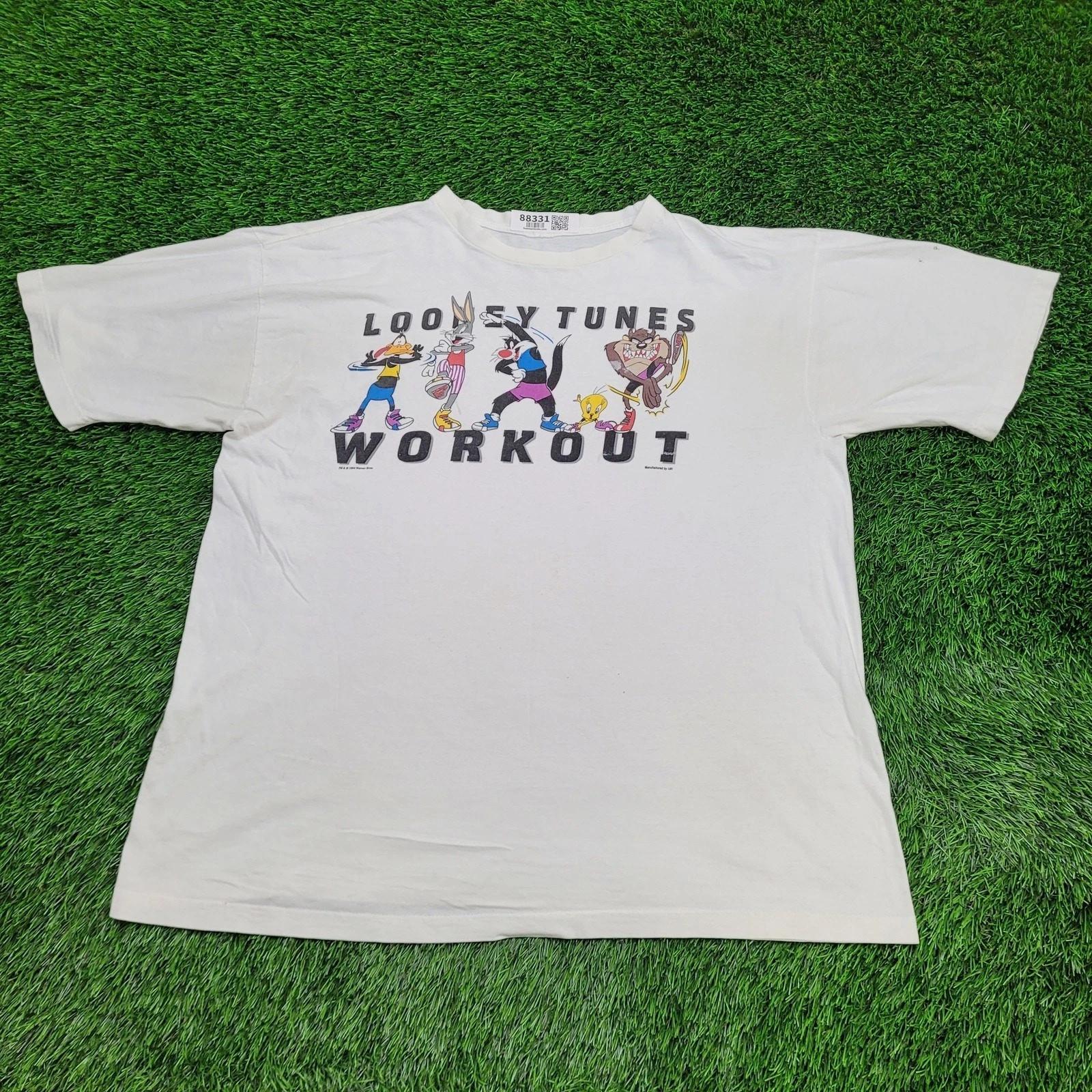 Vintage Looney-Tunes Workout Shirt 2XL 25x29 Bugs-Bunny Taz 4XL