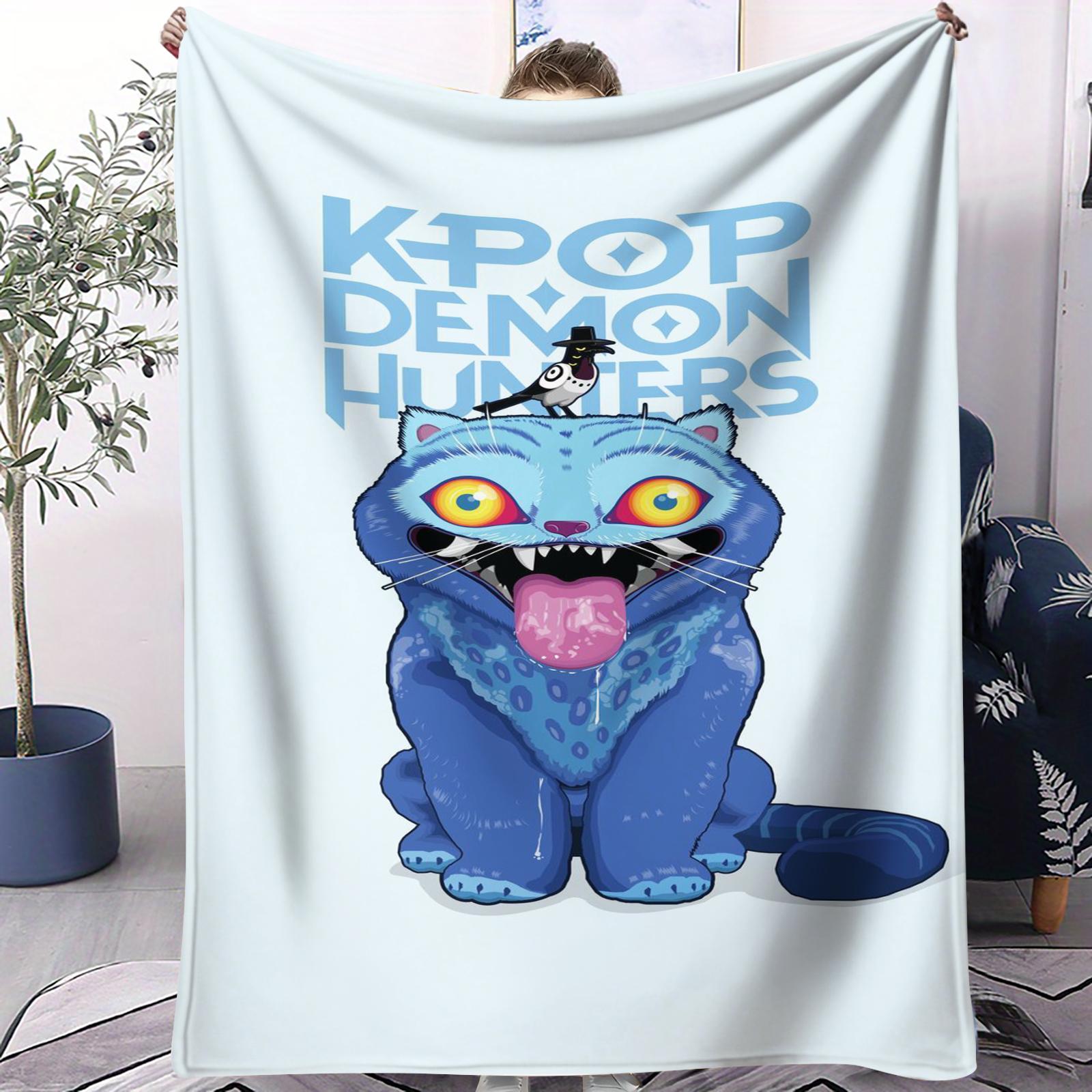 

Bestseller Compact KPop Devil Hunter Blanket With Small Cover Multi Scene For Bedrooms Sofas Cars Offices Napping All Seasons 70x100cm