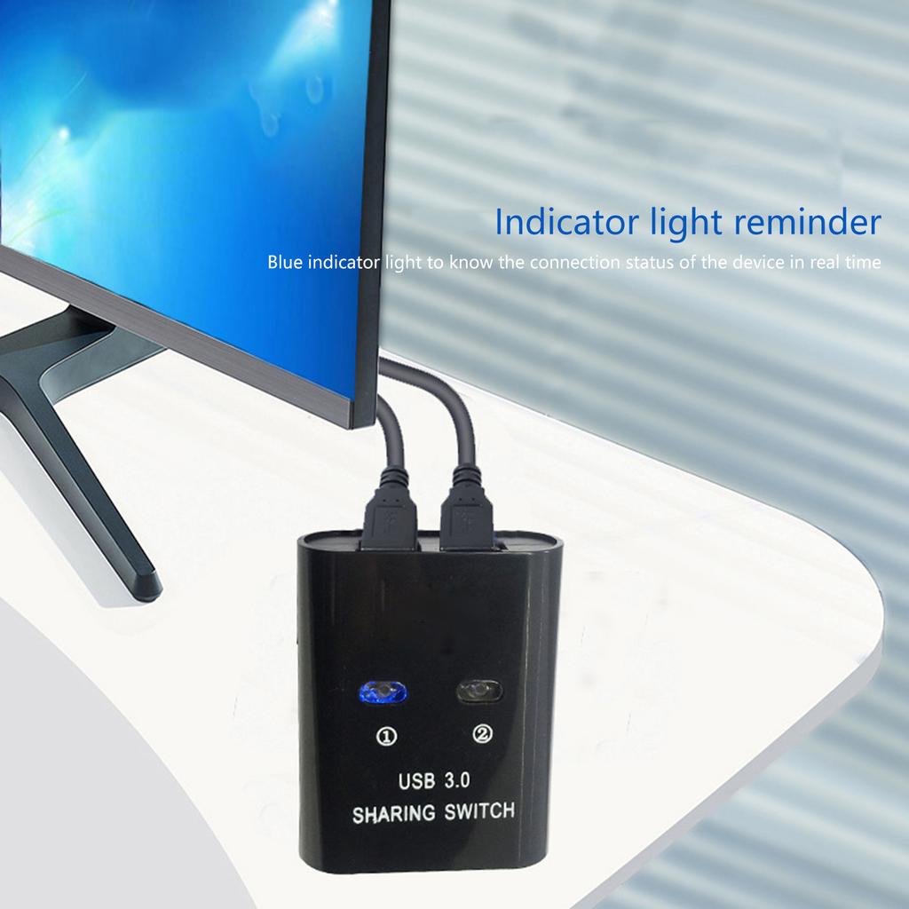 USB Manual Switch 2 Ports USB Converter Splitter for 2 PC Share USB Peripherals Printer Office Home USB 3.0 Hub