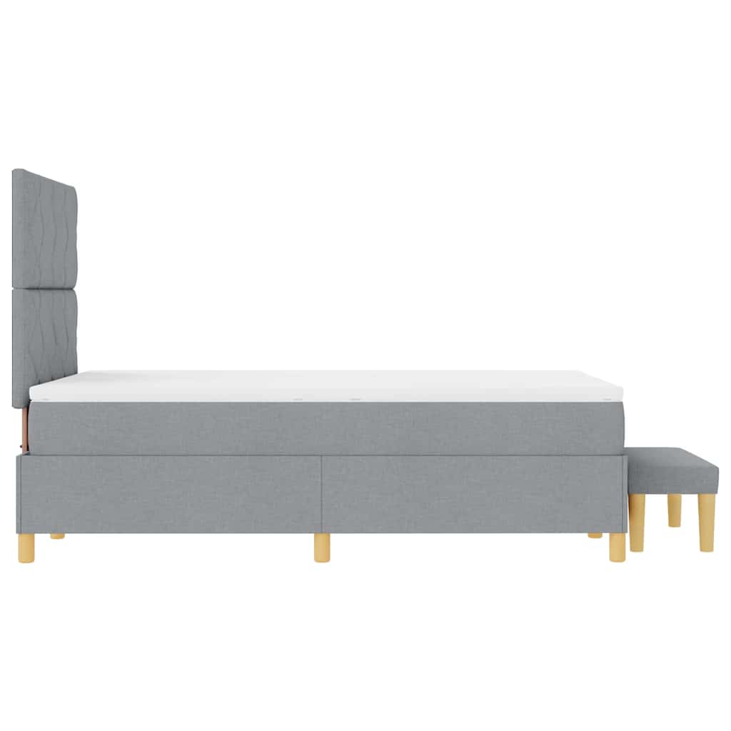 Box Spring Bed with Pillows Light Grey 200 x 120 cm Fabric